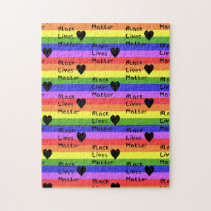 Puzzle Drapeau arc-en-ciel Texte LGBTQ de Black Lives Mat