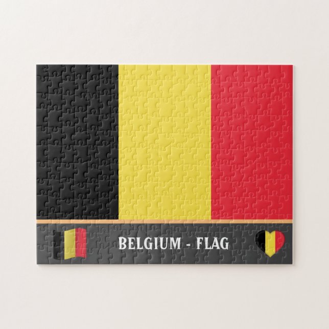 Puzzle Drapeau Belge & Pays Belge / Belgique (Horizontal)