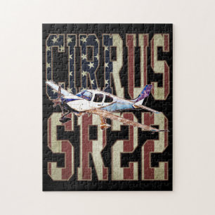 Puzzle Drapeau Cirrus SR22 Aéronefs Vintage États-Unis