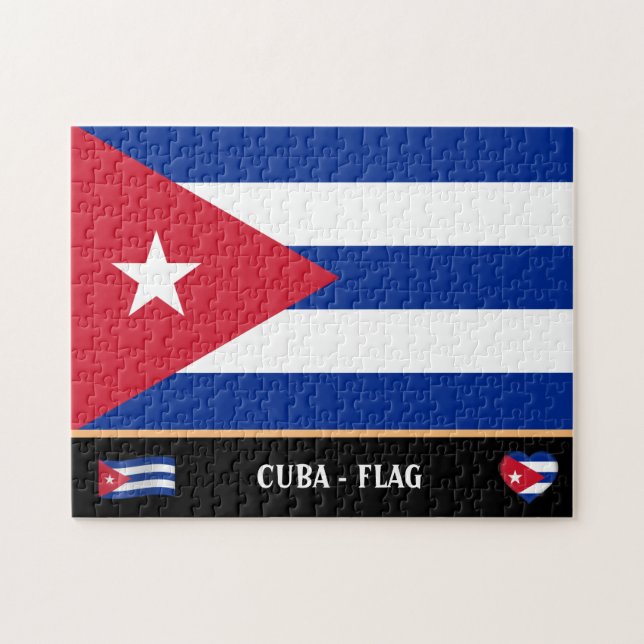 Puzzle Drapeau cubain & Pays cubain / Cuba (Horizontal)