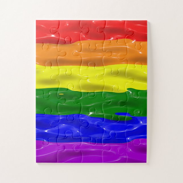 Puzzle Drapeau de fierté de SlipperyJoe's vernis liquide  (Vertical)