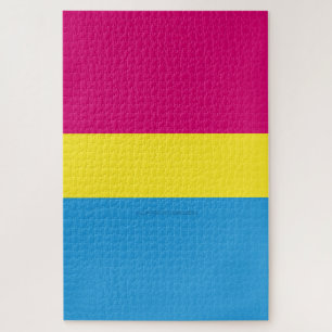 Puzzle drapeau de fierté pansexuelle SlipperyJoe rose amb
