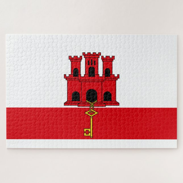 Puzzle Drapeau de Gibraltar (Horizontal)