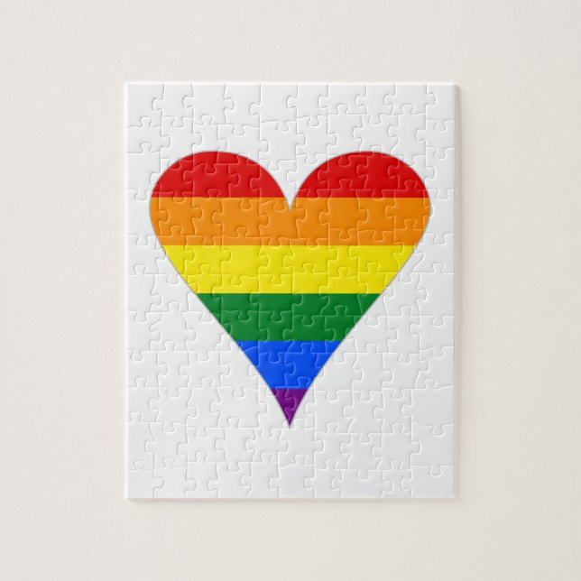 Puzzle Drapeau de la fierté gay Cœur Funky - Gris (Vertical)
