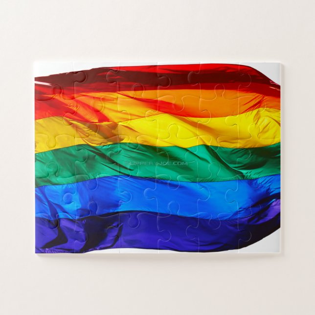 Puzzle Drapeau de la fierté gay de SlipperyJoe's flottant (Horizontal)