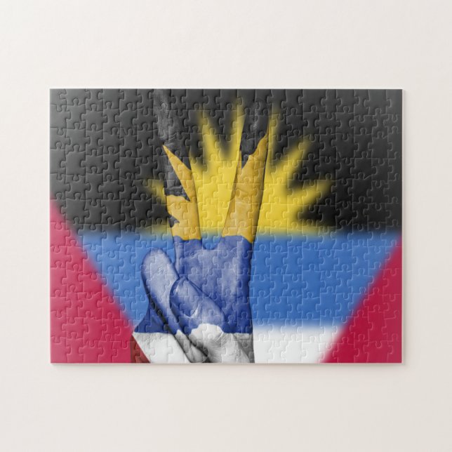 Puzzle Drapeau de la paix d'Antigua-et-Barbuda. (Horizontal)