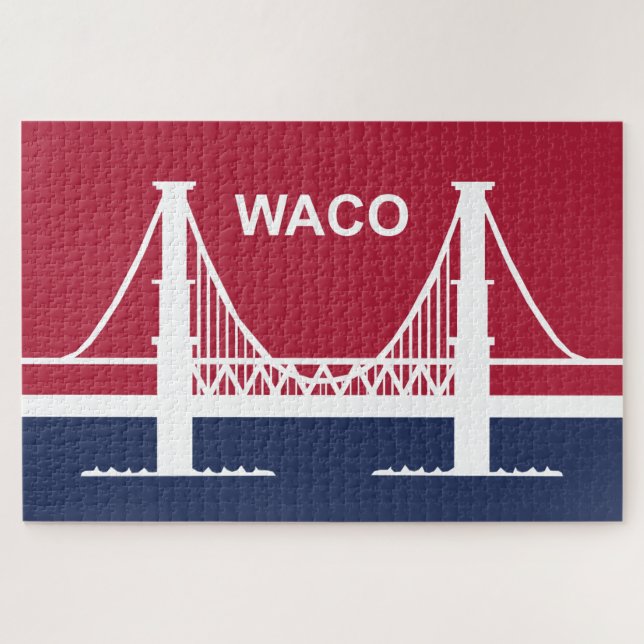 Puzzle Drapeau de la ville de Waco (Texas, USA) (Horizontal)