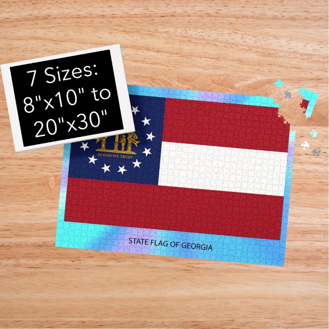 Puzzle Drapeau de l'État de Géorgie (Georgia State Flag Jigsaw Puzzle)