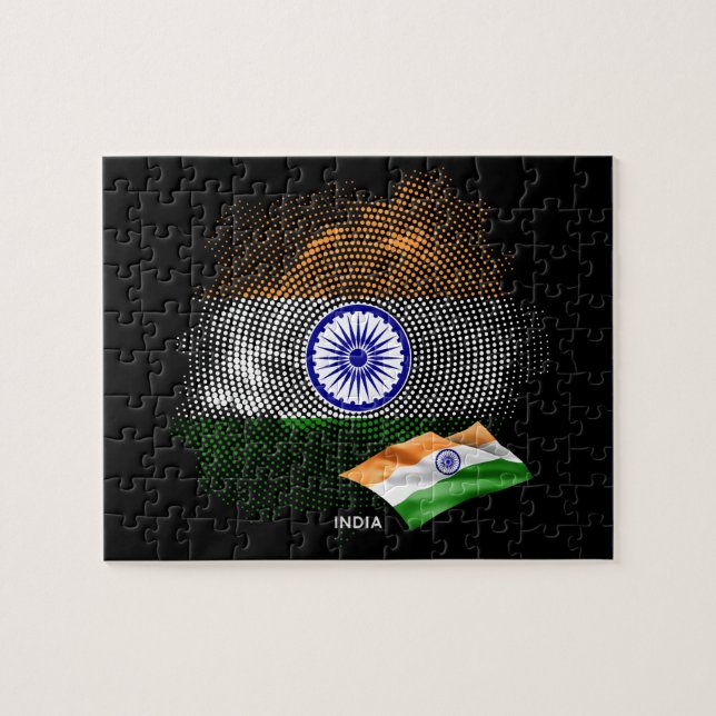 Puzzle Drapeau de l'Inde (Horizontal)