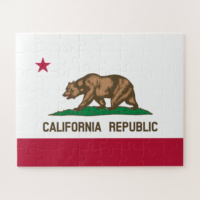 Puzzle Drapeau de l'ours de Californie : État de Cali Gol (Horizontal)
