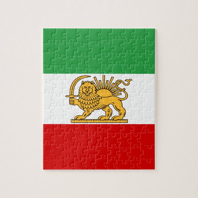 Puzzle Drapeau de Shah de 1964-1980) شیروخورشید de l'Iran (Vertical)