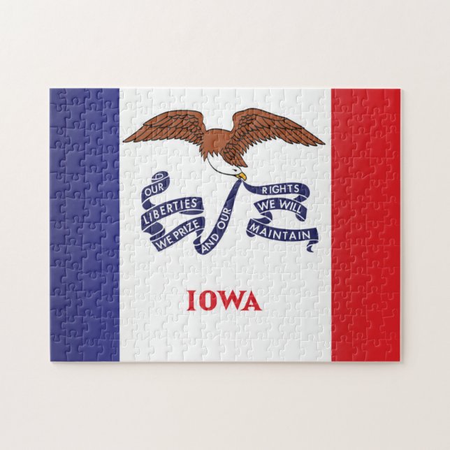 Puzzle Drapeau d'État de l'Iowa, États-Unis (Horizontal)