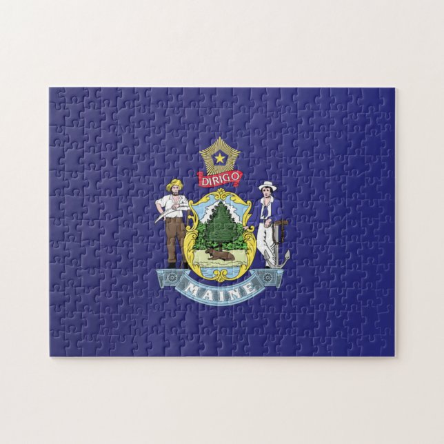 Puzzle Drapeau d'État du Maine, États-Unis (Horizontal)