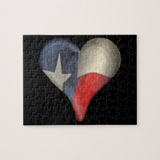 Puzzle Drapeau d'état du Texas à un coeur