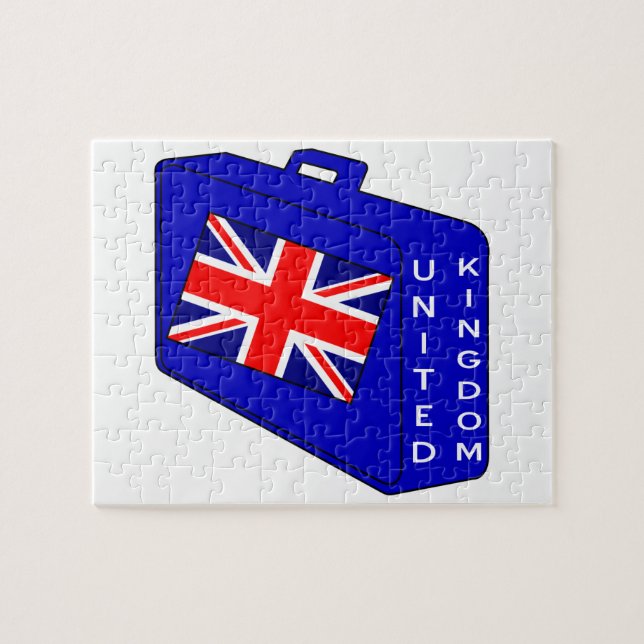 Puzzle Drapeau du Royaume-Uni Valise Bleue (Horizontal)
