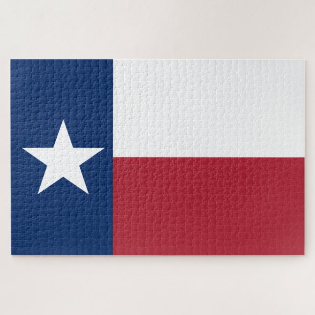 Puzzle Drapeau du Texas rouge blanc et bleu (Horizontal)