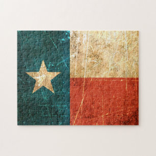 Puzzle Drapeau éraillé et porté du Texas