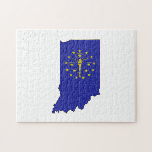 Puzzle Drapeau et carte de l'état de l'Indiana