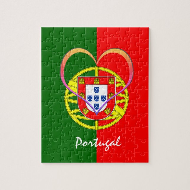 Puzzle Drapeau et Coeur portugais - Portugal/fans sportif (Vertical)