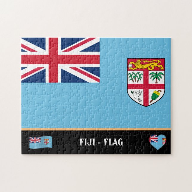 Puzzle Drapeau fidjien & Pays fidjien / Îles Fidji (Horizontal)