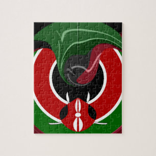 Puzzle Drapeau Fluid Kenyan : Un design moderne