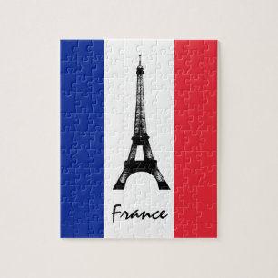 Puzzle Drapeau français & Tour Eiffel - France /fans spor