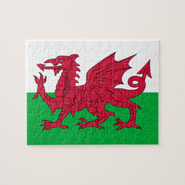 Puzzle Drapeau gallois (Pays de Galles) (Dragon gallois) (Horizontal)
