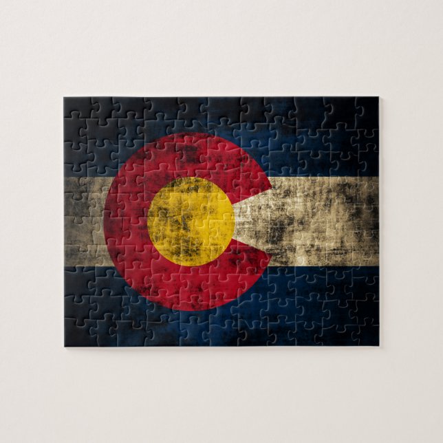 Puzzle Drapeau Grunge Colorado (Horizontal)