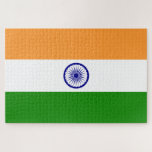 Puzzle Drapeau indien (Inde) (Pays d'Asie du Sud) (Bharat<br><div class="desc">Ce dessin présente le drapeau national de l'Inde (officiellement connu sous le nom de République de l'Inde), un pays d'Asie du Sud. L'Inde est la démocratie la plus peuplée du monde. L'Inde a des frontières terrestres avec le Pakistan à l'ouest, la Chine, le Népal et le Bhoutan au nord, et...</div>
