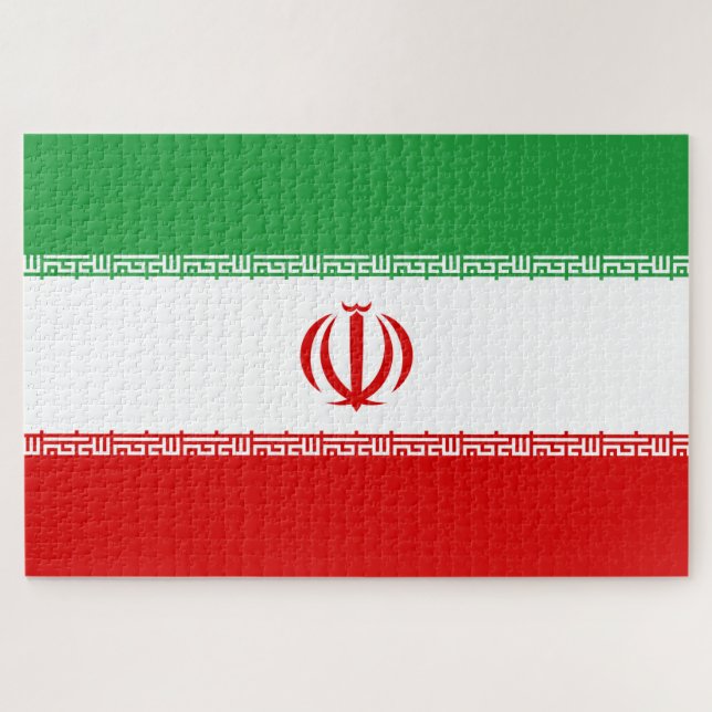 Puzzle Drapeau iranien (Iran) (Persan) (Horizontal)