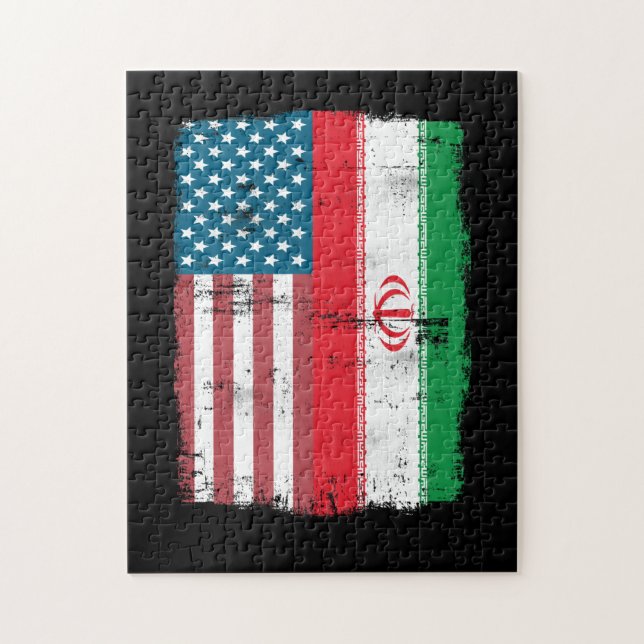 Puzzle Drapeau irano-américain - RACINES IRANIENNES (Vertical)