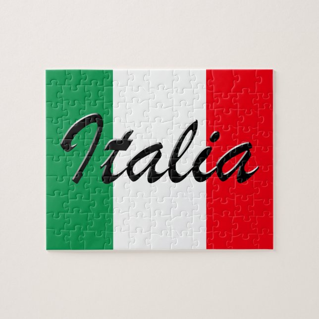Puzzle Drapeau Italia - Haute Qualité (Horizontal)