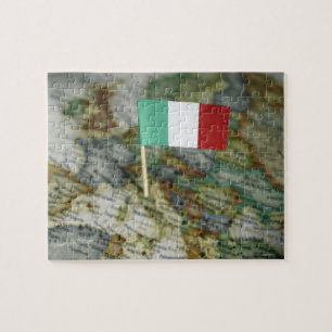 Puzzle Drapeau italien dans la carte