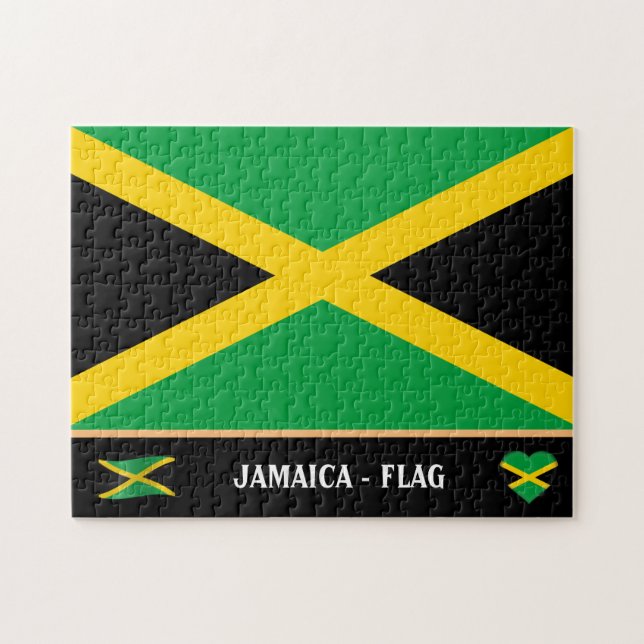 Puzzle Drapeau jamaïcain et pays jamaïcain / Jamaïque (Horizontal)