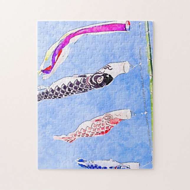 Puzzle Drapeau japonais volant Koi Koinobori (Vertical)