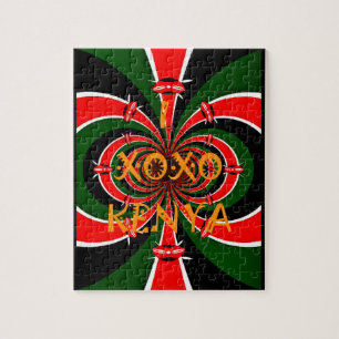 Puzzle Drapeau Kenya d'inspiration africaine - Art Abstra