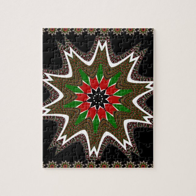 Puzzle Drapeau kényan couleurs Art Imprimer/graphique (Vertical)