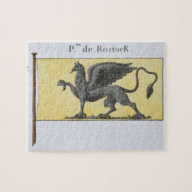 Puzzle Drapeau maritime avec l'emblème de griffon (Horizontal)