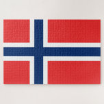 Puzzle Drapeau norvégien (Norvège)<br><div class="desc">Ce dessin présente le drapeau national de la Norvège (officiellement connu sous le nom de Royaume de Norvège), qui est un pays nordique en Europe du Nord. Le territoire continental de la Norvège comprend la partie la plus occidentale et la plus septentrionale de la péninsule scandinave. La Norvège continentale et...</div>