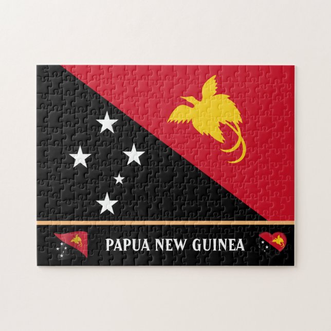 Puzzle Drapeau papouan & Papouasie-Nouvelle-Guinée (Horizontal)