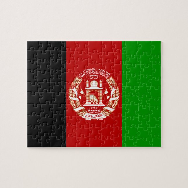 Puzzle Drapeau patriotique de l'Afghanistan (Horizontal)