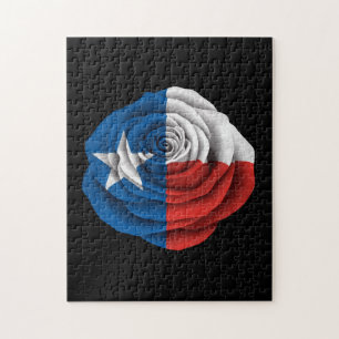 Puzzle Drapeau rose du Texas sur le noir