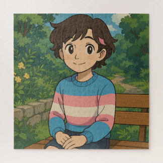 Puzzle Drapeau Transgenre Personnage d'anime | LGBTQIA+
