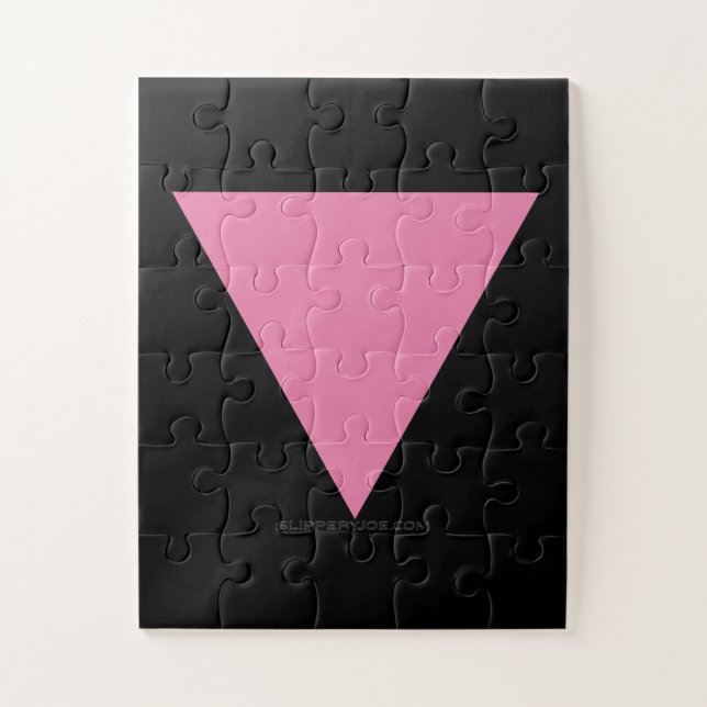 Puzzle Drapeau triangle rose de SlipperyJoe's symbole ros (Vertical)