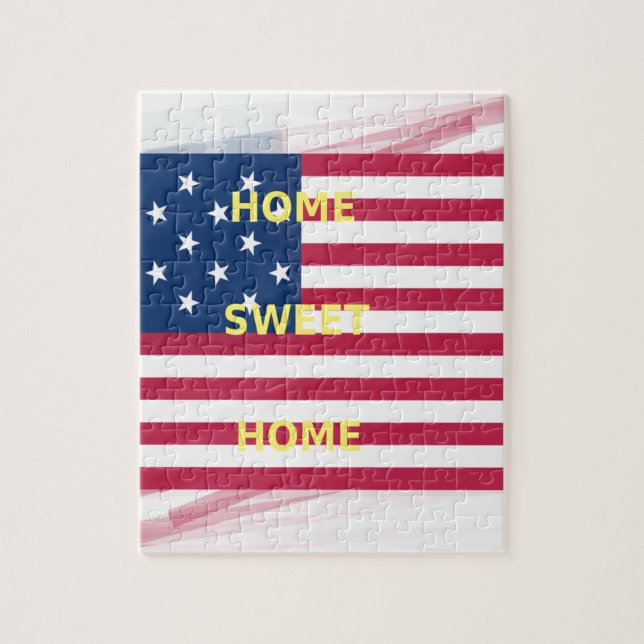 Puzzle Drapeau USA "Home Sweet Home" Art Imprimer (Vertical)
