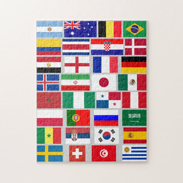 PUZZLE DRAPEAUX DE L'ÉQUIPE DE FOOTBALL 2018 (Vertical)