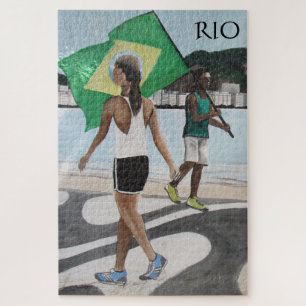 Puzzle drapeaux de plage du rio de janeiro