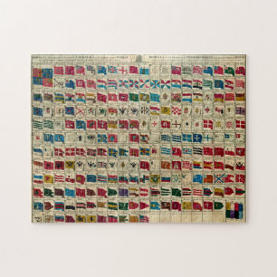 Puzzle Drapeaux navals vintages de l'illustration du