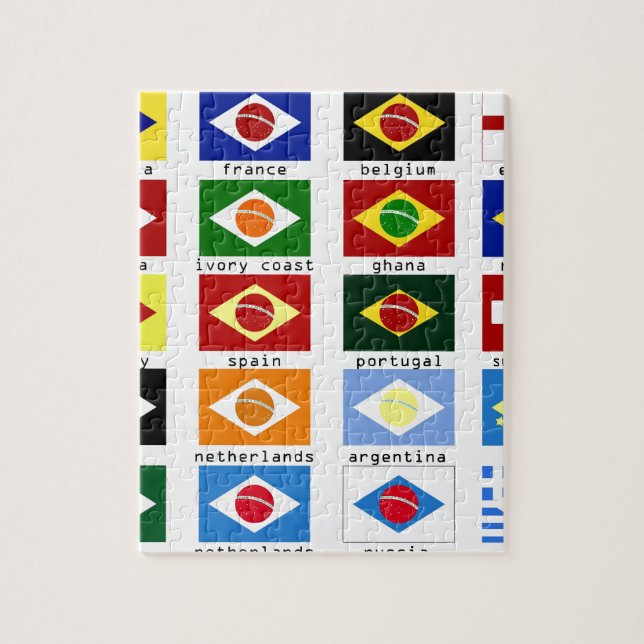 Puzzle drapeaux pour la coupe du monde au brésil (Vertical)