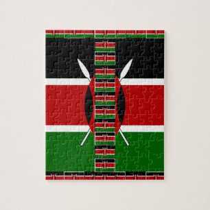 Puzzle Drapeaux sans fil du Kenya Cadres frontaliers Art